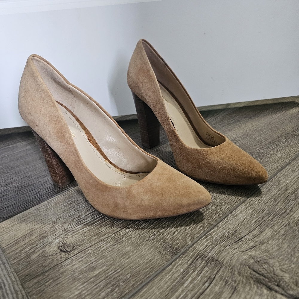 BCBGeneration Camel Tan Suede Women's Heels 8